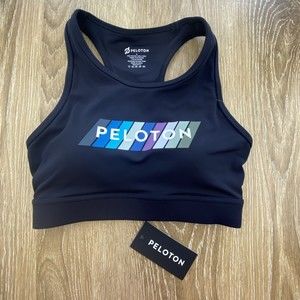 Peloton Women’s Black Pace High Neck Sports Bra Size Small‎
